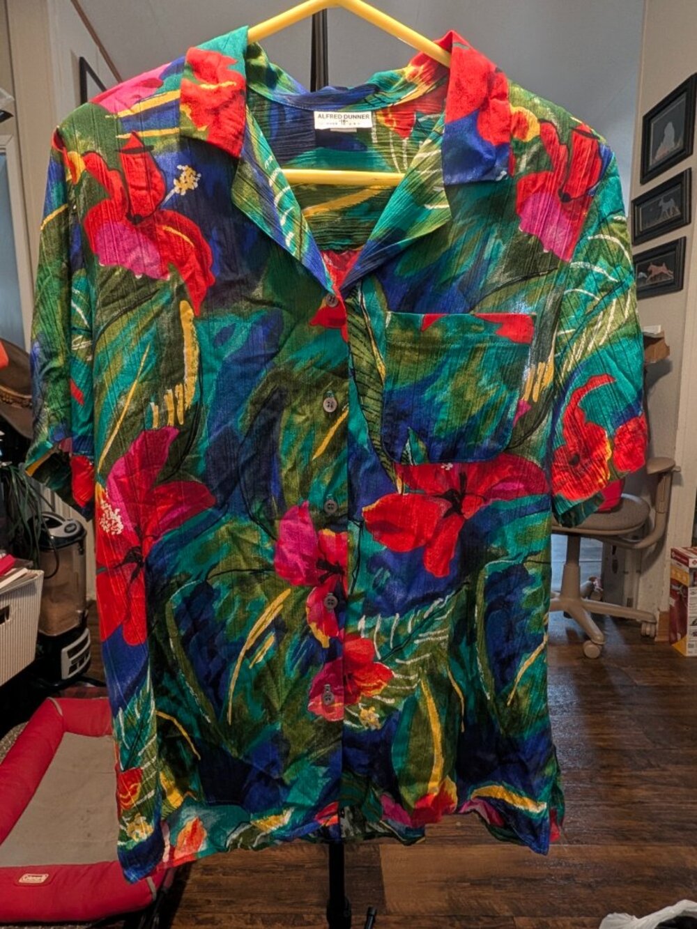 Alfred Dunner Skirt Set Women's Tropical Floral Button Up Blouse /Skirt  Size 16